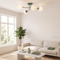 Lampa sufitowa ROMA 4 OLIVE GREEN OPAL – oliwkowa, 4 × E14