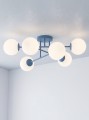 Lampa sufitowa ROMA 6 DUSTY BLUE OPAL – przygaszony błękit, 6 × E14