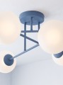 Lampa sufitowa ROMA 6 DUSTY BLUE OPAL – przygaszony błękit, 6 × E14