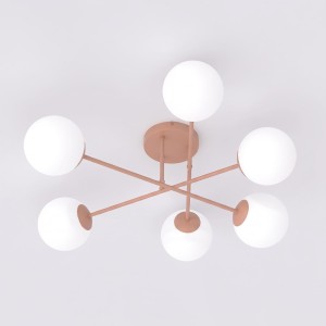 Lampa sufitowa ROMA 6 CORAL OPAL – koralowa, 6 × E14