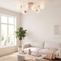 Lampa sufitowa ROMA 6 CORAL OPAL – koralowa, 6 × E14