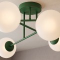 Lampa sufitowa ROMA 6 OLIVE GREEN OPAL – oliwkowa, 6 × E14