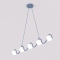 Lampa wisząca SINUS 5 DUSTY BLUE – przygaszony błękit, 5 × G9