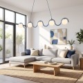 Lampa wisząca SINUS 5 DUSTY BLUE – przygaszony błękit, 5 × G9