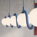 Lampa wisząca SINUS 5 DUSTY BLUE – przygaszony błękit, 5 × G9