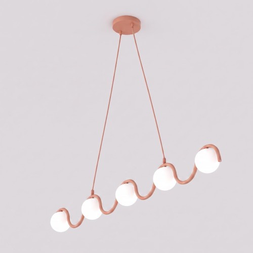 Lampa wisząca SINUS 5 CORAL – koralowa, 5 × G9