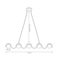 Lampa wisząca SINUS 5 CORAL – koralowa, 5 × G9