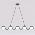 Lampa wisząca SINUS 5 OLIVE GREEN – oliwkowa, 5 × G9