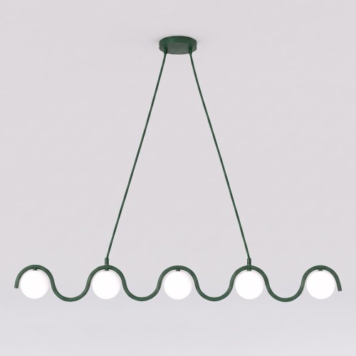 Lampa wisząca SINUS 5 OLIVE GREEN – oliwkowa, 5 × G9