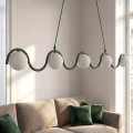 Lampa wisząca SINUS 5 OLIVE GREEN – oliwkowa, 5 × G9