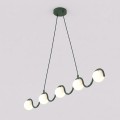 Lampa wisząca SINUS 5 OLIVE GREEN – oliwkowa, 5 × G9