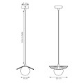Lampa wisząca FLORA 1 DUSTY BLUE – przygaszony błękit, 1 × G9