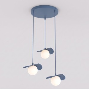 Lampa wisząca FLORA 3 DUSTY BLUE – przygaszony błękit, 3 × G9