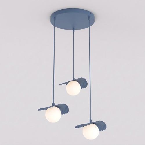 Lampa wisząca FLORA 3 DUSTY BLUE – przygaszony błękit, 3 × G9