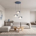 Lampa wisząca FLORA 3 DUSTY BLUE – przygaszony błękit, 3 × G9