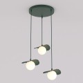 Lampa wisząca FLORA 3 OLIVE GREEN – oliwkowa, 3 × G9
