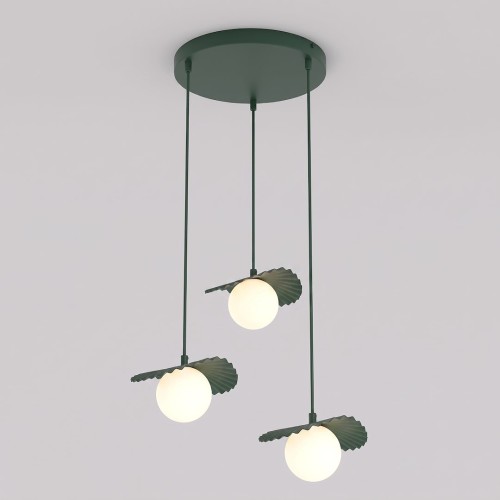 Lampa wisząca FLORA 3 OLIVE GREEN – oliwkowa, 3 × G9