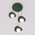 Lampa wisząca FLORA 3 OLIVE GREEN – oliwkowa, 3 × G9