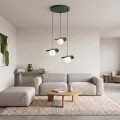 Lampa wisząca FLORA 3 OLIVE GREEN – oliwkowa, 3 × G9