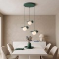 Lampa wisząca FLORA 3 OLIVE GREEN – oliwkowa, 3 × G9