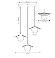 Lampa wisząca FLORA 3 OLIVE GREEN – oliwkowa, 3 × G9