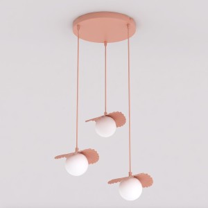 Lampa wisząca FLORA 3 CORAL – koralowa, 3 × G9