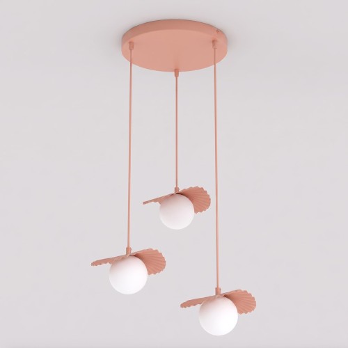 Lampa wisząca FLORA 3 CORAL – koralowa, 3 × G9
