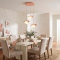 Lampa wisząca FLORA 3 CORAL – koralowa, 3 × G9