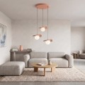 Lampa wisząca FLORA 3 CORAL – koralowa, 3 × G9