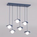 Lampa wisząca FLORA 6 DUSTY BLUE – przygaszony błękit, 6 × G9