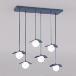 Lampa wisząca FLORA 6 DUSTY BLUE – przygaszony błękit, 6 × G9