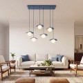 Lampa wisząca FLORA 6 DUSTY BLUE – przygaszony błękit, 6 × G9