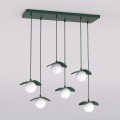 Lampa wisząca FLORA 6 OLIVE GREEN – oliwkowa, 6 × G9
