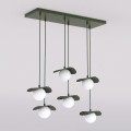 Lampa wisząca FLORA 6 OLIVE GREEN – oliwkowa, 6 × G9