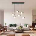 Lampa wisząca FLORA 6 OLIVE GREEN – oliwkowa, 6 × G9