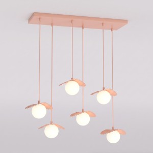 Lampa wisząca FLORA 6 CORAL – koralowa, 6 × G9