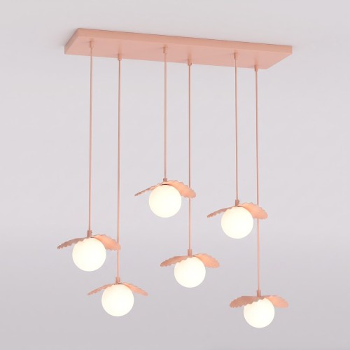 Lampa wisząca FLORA 6 CORAL – koralowa, 6 × G9