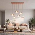 Lampa wisząca FLORA 6 CORAL – koralowa, 6 × G9