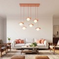 Lampa wisząca FLORA 6 CORAL – koralowa, 6 × G9