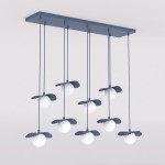 Lampa wisząca FLORA 9 DUSTY BLUE – przygaszony błękit, 9 × G9