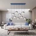 Lampa wisząca FLORA 9 DUSTY BLUE – przygaszony błękit, 9 × G9