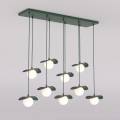 Lampa wisząca FLORA 9 OLIVE GREEN – oliwkowa, 9 × G9