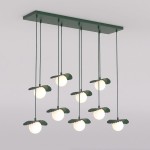 Lampa wisząca FLORA 9 OLIVE GREEN – oliwkowa, 9 × G9