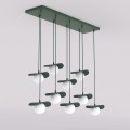 Lampa wisząca FLORA 9 OLIVE GREEN – oliwkowa, 9 × G9