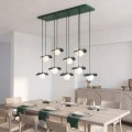 Lampa wisząca FLORA 9 OLIVE GREEN – oliwkowa, 9 × G9