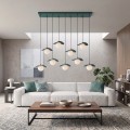 Lampa wisząca FLORA 9 OLIVE GREEN – oliwkowa, 9 × G9
