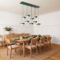 Lampa wisząca FLORA 9 OLIVE GREEN – oliwkowa, 9 × G9