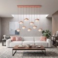 Lampa wisząca FLORA 9 CORAL – koralowa, 9 × G9
