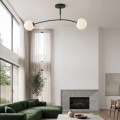 Plafon PREGOS 2 OLIVE GREEN – oliwkowa oprawa i dwa mleczne klosze