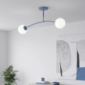 Plafon PREGOS 2 DUSTY BLUE – subtelny błękit i mleczne szkło
